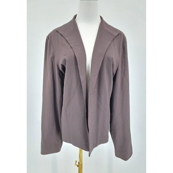 Eileen Fisher Blazer Jacket Women Open Front Pockets Black XL 1X - Picture 6 of 7